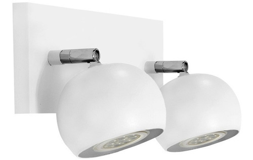 Imagen 1 de 9 de Aplique Pared Baño 2 Luces Bocha Led Moderno Blanco Negro