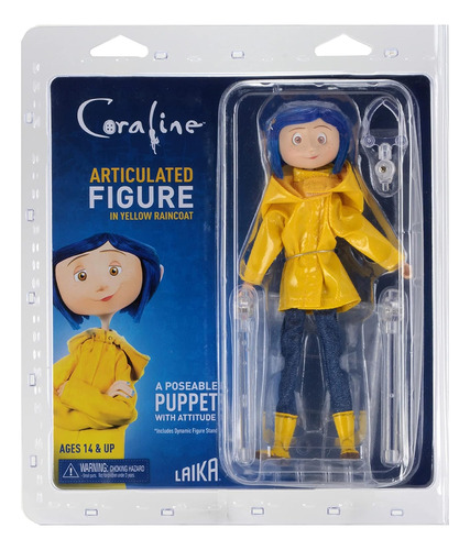 Muñeca De Acción De Pvc Con Estampado De Coraline In Yellow,