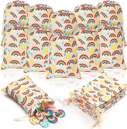 20 Arcoiris Con Cordon Mini Recuerdo Bohemio Para Niños Cump