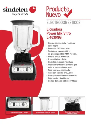 Licuadora sindelen best sale 750 watts