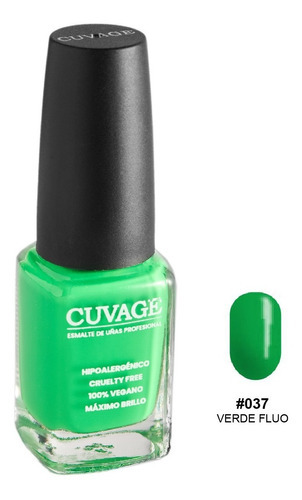 Imagen 1 de 3 de Esmaltes De Uñas Tradicional Sin Tacc Cuvage Pro Keratine Color #037 - Verde fluo