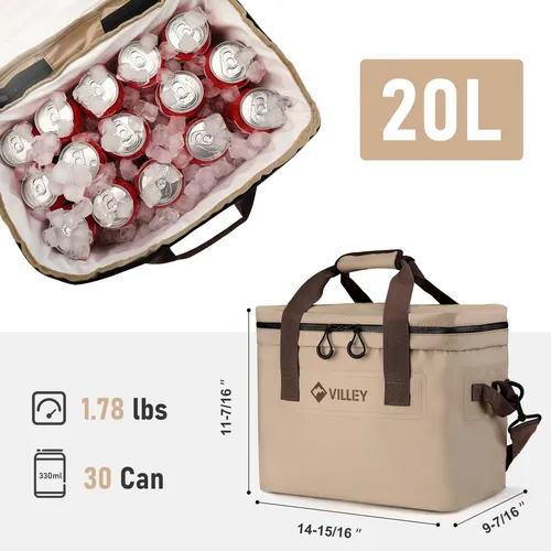 Bolso De Refrigerador Aislada Ville 20l Con Mango Superior A