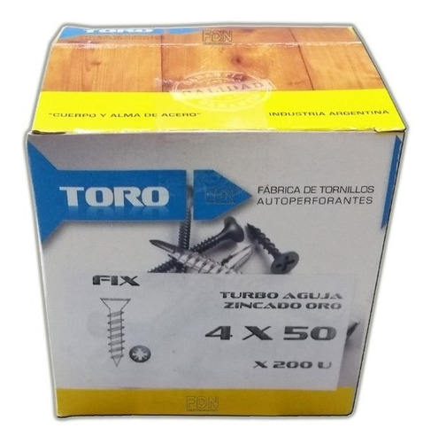 Tornillo Fix 4 X 50 - 12 Cajas X 200u - Dorados - Fdn