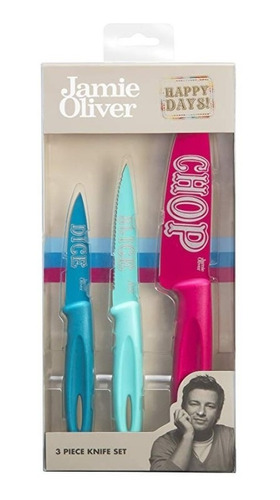 Jamie Oliver Set De 3 Cuchillos De Colores Happy Days