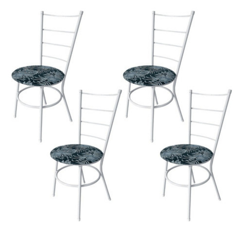 Cadeira Estofada Para Mesa De Mármore, Kit 4 Cadeiras