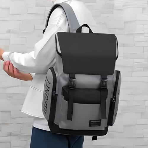 Mochila Antirrobo Impermeable A Portátil Mochila De Viaje Gris Liso
