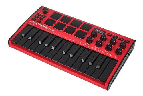 Imagen 2 de 3 de Akai Mpk Mini Mk3 Controlador Midi, Stock Inmediato. Color Rojo