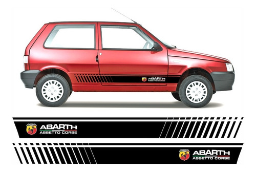 Adesivo Fiat Uno Abarth Faixa Lateral Carro Sport  Imp352