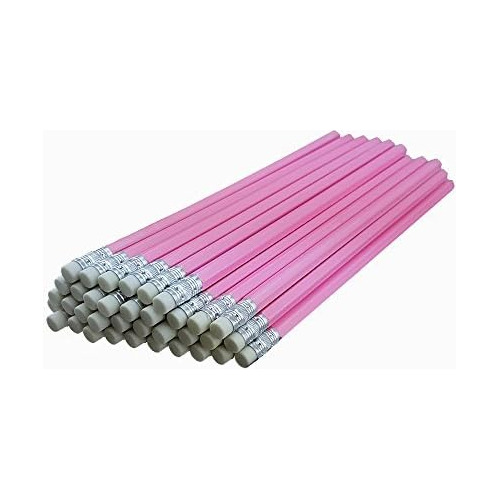 Ezpencils - Lápices De Barril Rosa Perla Borrador Blan...