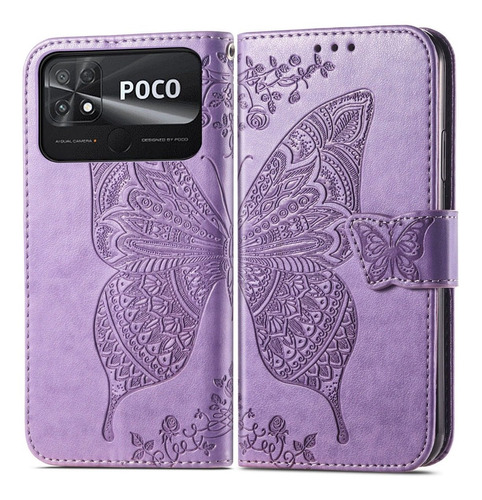 Funda De Teléfono Butterfly Wallet Para Xiaomi Poco C40/poco