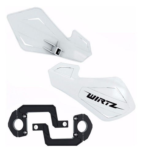 Cubremanos Shock Flotantes Enduro Cross Atv Blanco Wirtz