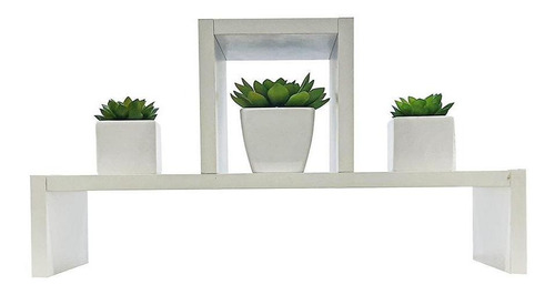 Prateleira Decorativa Com Nicho Branco 45 X 15cm Para Quarto