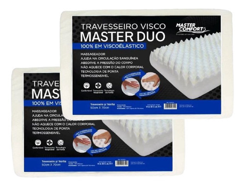 Travesseiro Nasa Viscoélastico Master Duo Massageador 50x70