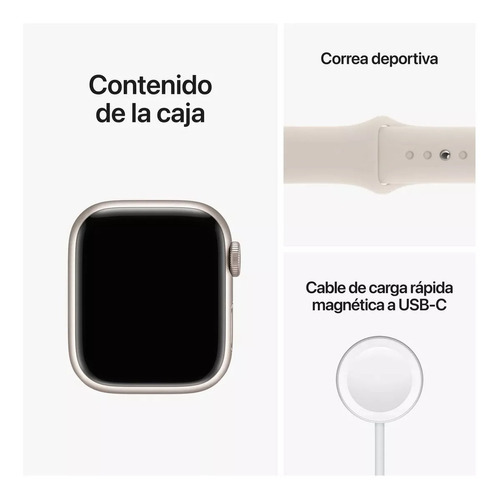 Apple Watch Series 8 Gps - Caja Aluminio 41mm Blanco Estelar Color De La Malla Deportiva