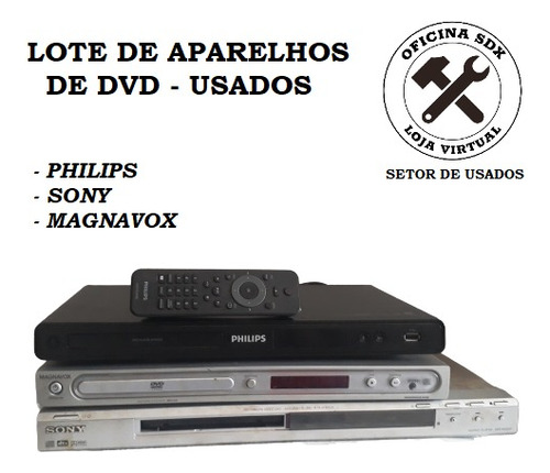 Lote Aparelhos Dvd Usados Sony Philips Magnavox Sucatas