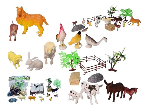 Set 12 Animales De Granja Muñecos Accesorios Niños Regalo