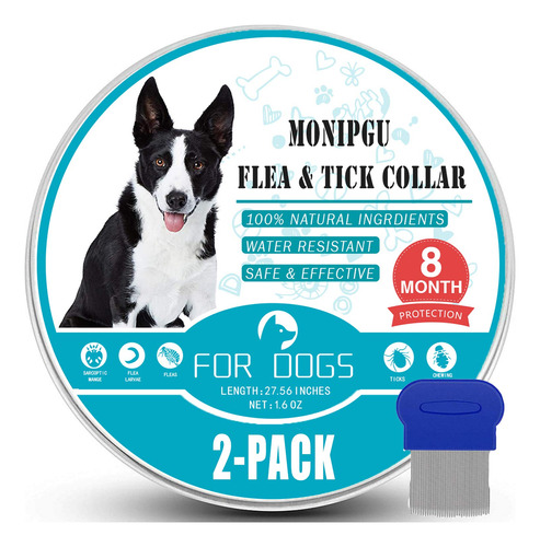 Collar Para Pulgas Y Garrapatas Para Perros, Paquete De 2, P