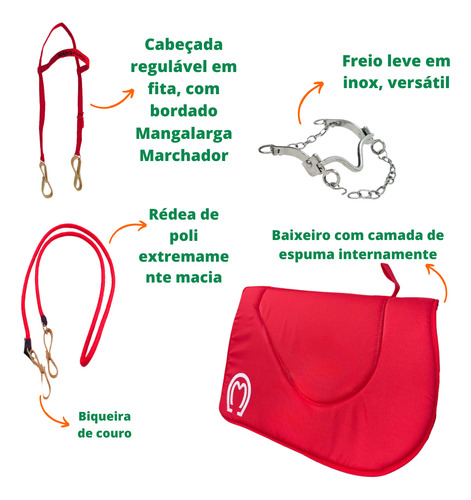 Couros Allas Luxo Gel Passeio selim estilo rústico 16" cor preto e vermelho