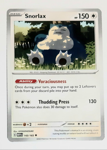 Carta Pokémon Tcg Scarlet & Violet 151 Snorlax 143 