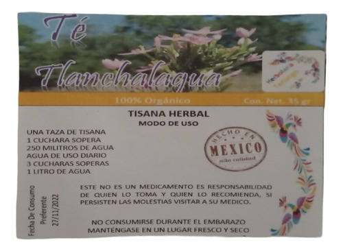 Té Herbolaria Tenango Natural En Hebras 35 g