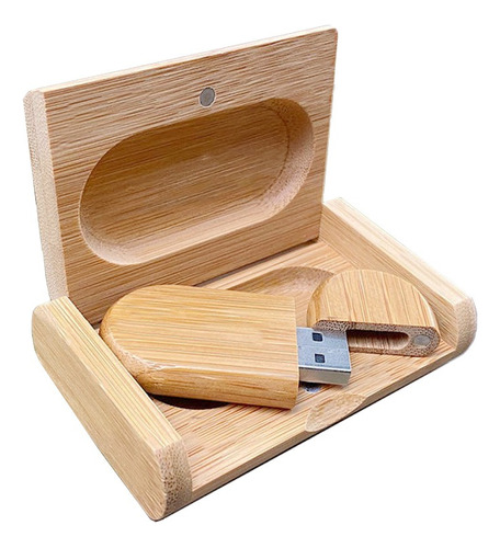 Pendrive En Madera C/caja Madera 64 Gb Ideal Grabado Laser 