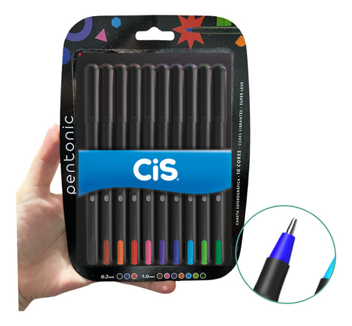 Caneta Esferográfica Pentonic Cis Estojo 10 Cores Diversas