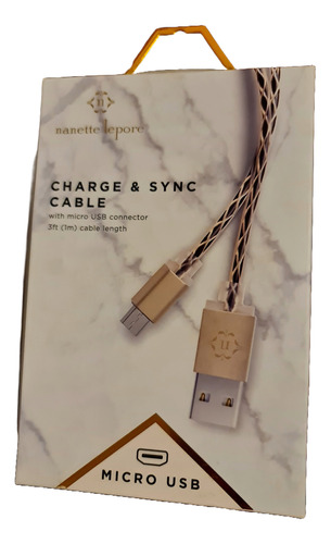Sync Cable Metalico Uso Rudo Micro Usb Nanette Lepore 92cm