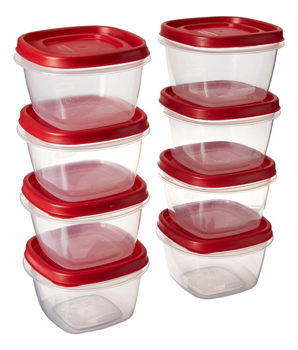 Juego De 8 Recipientes Con Tapa Hermeticos Rubbermaid
