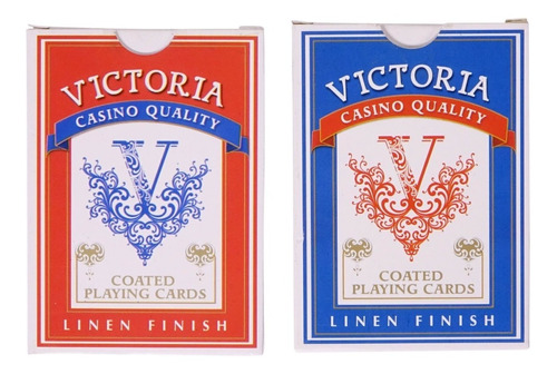 2 Barajas Poker Cartas Victoria Original Carton Recubiertas