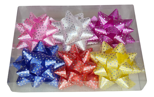 Moños Para Regalo Estrella 8 Cms X 6 Unidades