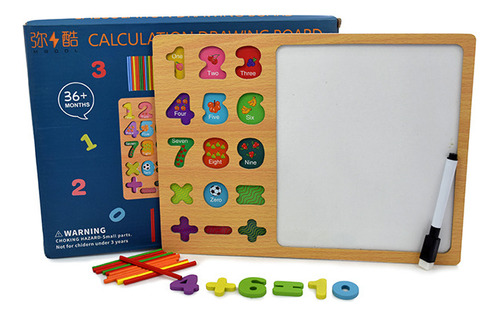 Juego De Matematicas Madera Montessori Con Tablero De Dibujo