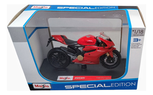 Moto A Escala 1:18, Ducati 1199 Panigale, 12cms Largo, 