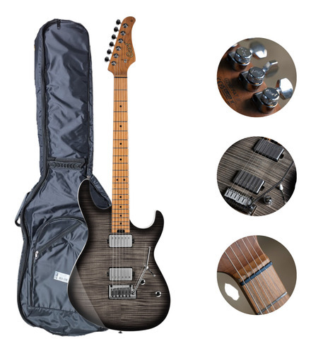 Guitarra G290 Fat Ii Tbb Superstratum Cort con guía para la mano derecha Champion Trans Color Black Burst