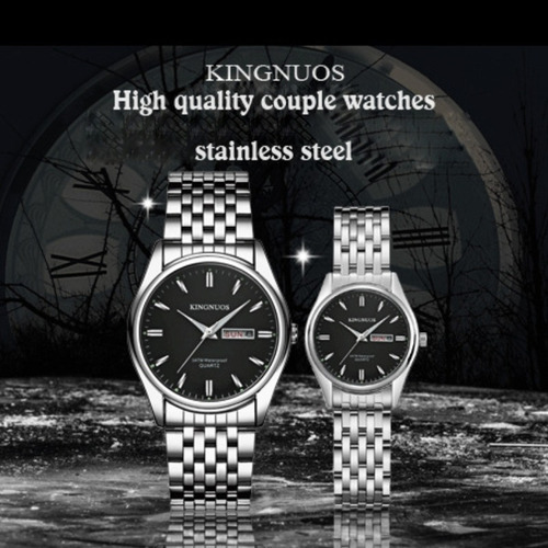 Kingnuos Calendario De Lujo Pareja Reloj De Cuarzo 2 Piezas Color Del Fondo Blanco