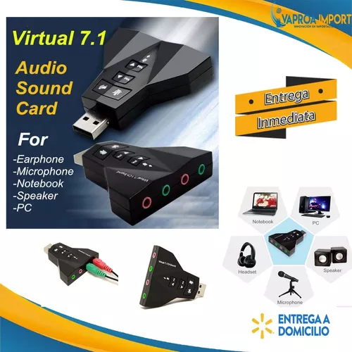 TARJETA DE SONIDO EXTERNA 2.0 USB AUDIO VIRTUAL 7.1 PC Y NOTEBOOKS