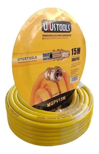 Manguera Para Compresor De Aire 1/4 15 Mts 300psi Uyustools Color Unico Color
