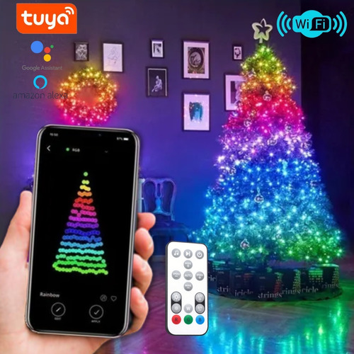 Guirnalda Luces De Navidad Inteligente Wifi - 10mts Led Rgb 