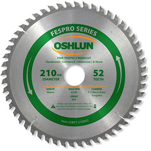 Oshlun Sbft-210052 210mm 52 Dientes De Corte Transversal Fes