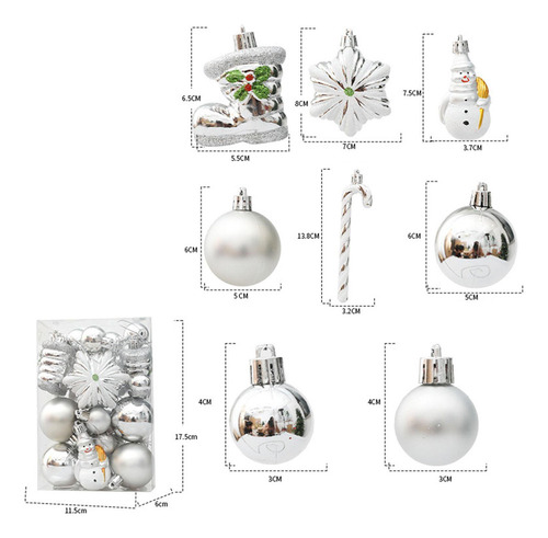 L Adornos De Bolas De Navidad Juego De 11,5 X 6 X 17,5 Cm