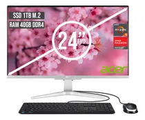 Comprar Aio Acer Aspire C24 Amd Ryzen 5 5500u Ssd 1tb + Ram 40gb