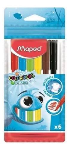 Marcadores Maped Ocean Escolares X 6 Colores