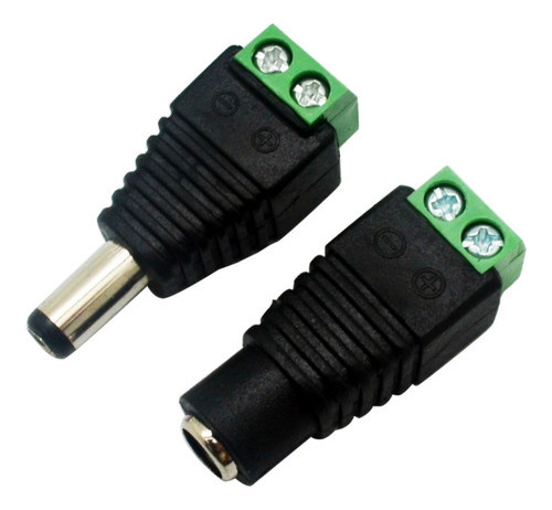 Conector National Jack 2.1mmx5.5mm Macho Y Hembra C/bornera