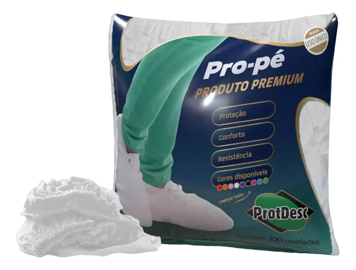 100 sapatilha Pro Pé descartável Protdesc 20gm2 branco