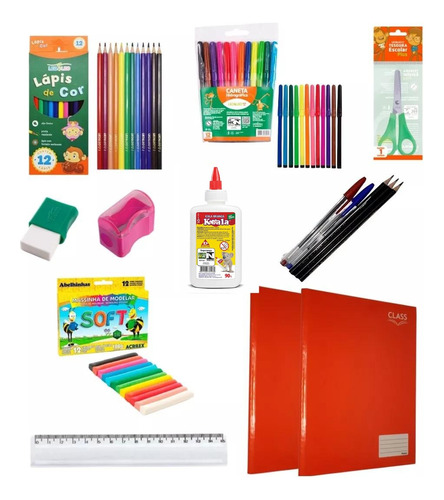 Kit Escolar Infantil Material Escolar Papelaria Barato 2024