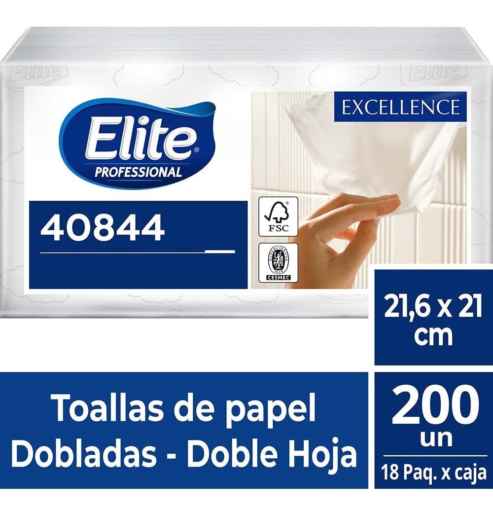 Toalla Interfoliada Elite - Caja 18 Pqts X 200 Hojas