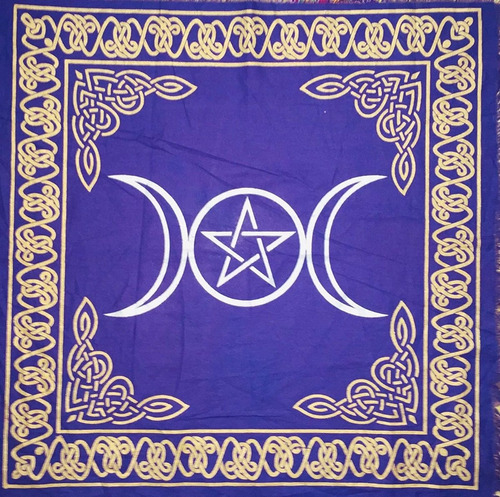 Manta/tapete Para Tarot. Diseño Triple Diosa Wicca Violeta