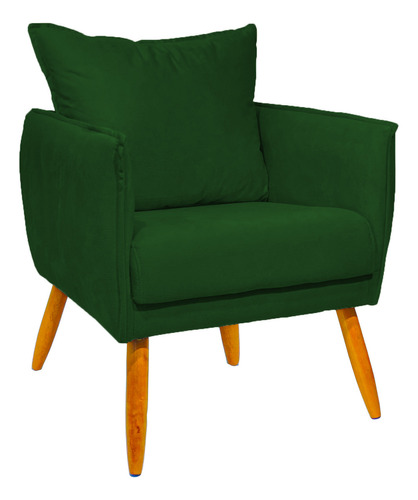 Poltrona Decorativa Para Recepção Consultório Suede Cores Cor Verde Desenho Do Tecido Suede Liso