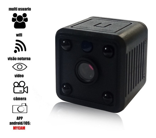 Imagem 3 de 7 de Mini Câmera Espiã Wi-fi Bateria Hd 1080p Sem Fio Mycam