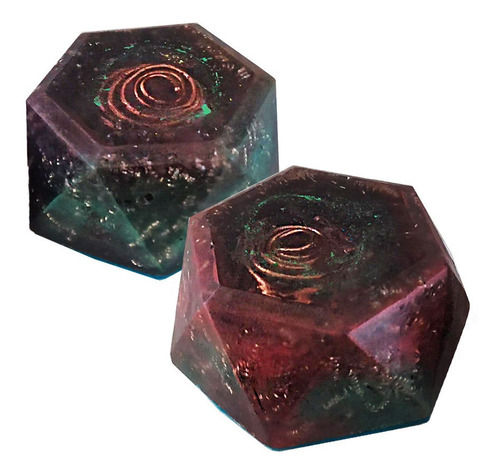Imagen 2 de 2 de Dúo Orgonitas Hexagonales Para Control Emf