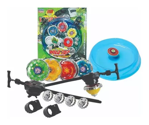 BRINQUEDO - Lote de 3 peões Beyblade com lançadores. Ma